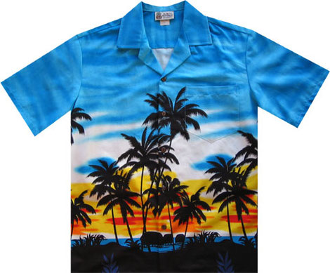 Original Hawaiihemd "Sunset & Coco" von Rocketeers