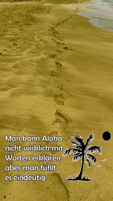 Fussabdrücke im Strand auf Hawaii