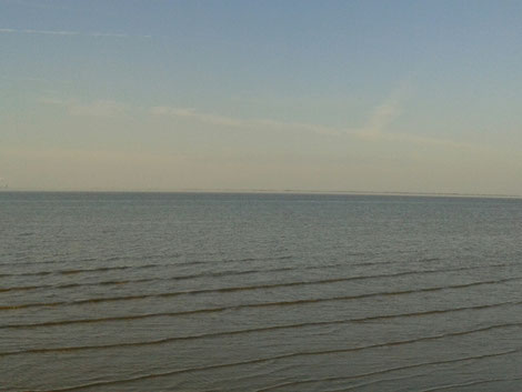 auflaufend Wasser im Jadebusen bei Sehestedt
