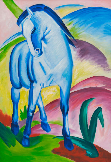 Hier sollte die Kopie des Blauen Pferdes von Franz Marc zu sehen sein