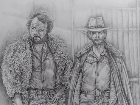 Zeichnung Bud Spencer Terence Hill von Jens Poppe Mehrgardt