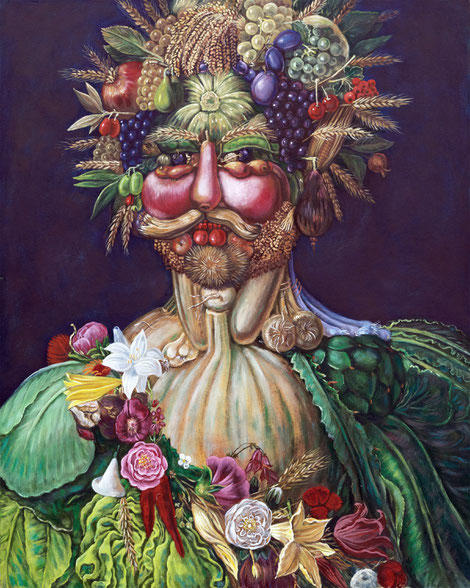 Hier sollte die Kopie des Vertumnus von Guiseppe Arcimboldo zu sehen sein