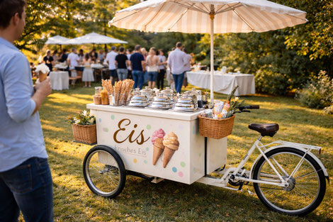 Eis-Foodbike als Dessertstation bei Firmen-Sommerfest
