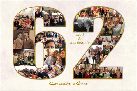 Foto idee con le foto dei tuoi ricordi, composizione fotografica idea regale anniversari