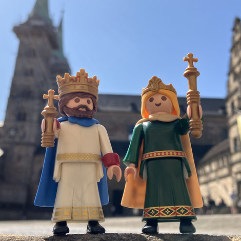 Zum Heinrichsfest stellt das Erzbistum Bamberg eine neue Playmobil-Sonderedition vor: seine Gründer Kaiser Heinrich und Kaiserin Kunigunde als Set. Foto: Pressestelle / Maike Wirth