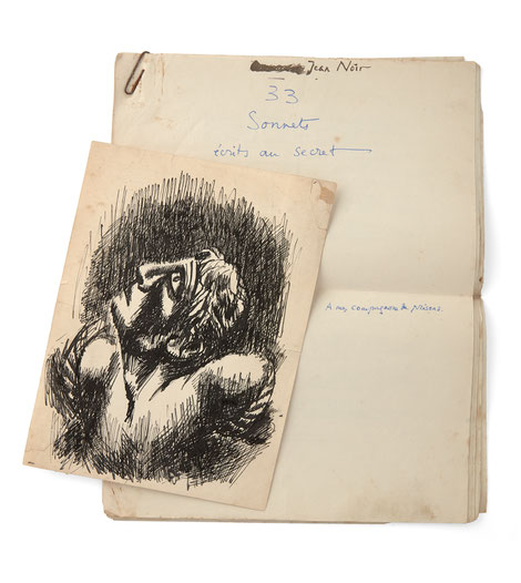 Tapuscrit des « Trente-trois sonnets écrits au secret », composés et mémorisés par Jean Cassou durant sa détention à la prison militaire de Toulouse en 1942 (Musée CHRD Lyon)
