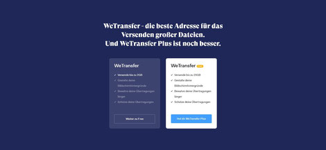 Share you files online with We Transfer