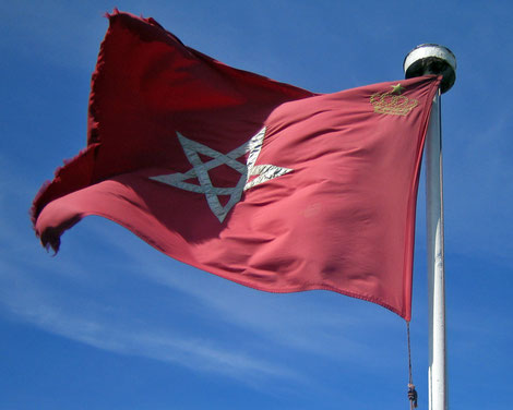 Marokko Flagge, Offroad durch Marokko mit Teambuctou