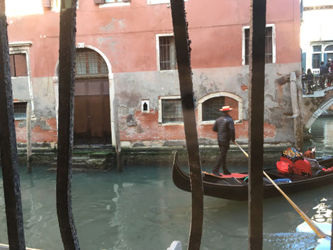 Gondola gliding through Venice