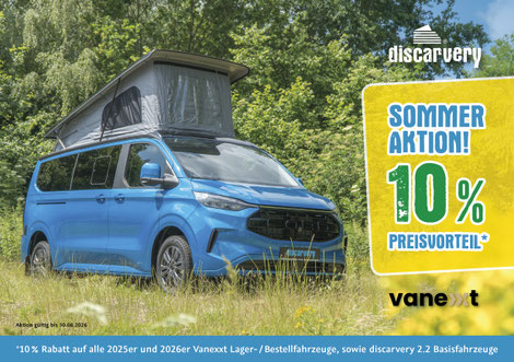 10% Preisvorteil für 2025er und 2026er Camper auf Ford Basis