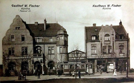 Die Gaststätte Fischer (später Kuhlmann) im Jahre 1920. (Bildnachweis: Sammlung u. Archiv Peter Voß)