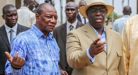 Le président de la Guinée, Alpha Condé et son homologue du Sénégal Macky Sall