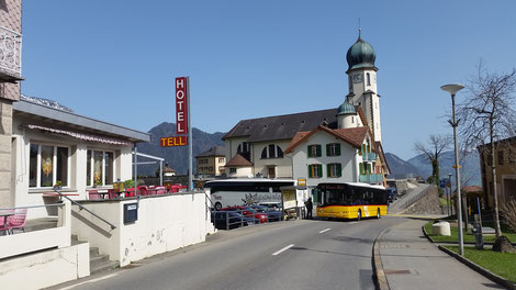 Ein Solaris Linienbus unterwegs in Seelisberg