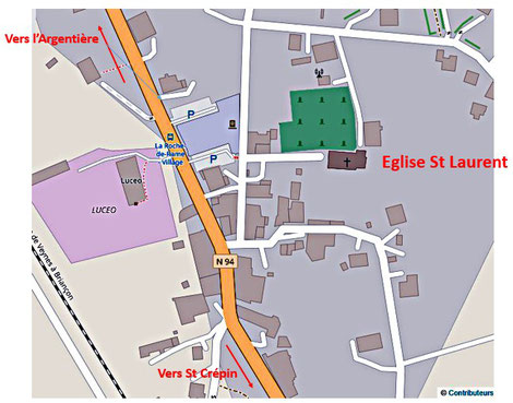 Eglise Saint-Laurent de la Roche-de-Rame - Support Openstreetmap.