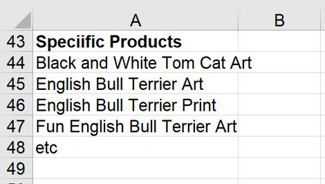 art marketing seo keywork phrases brainstorming