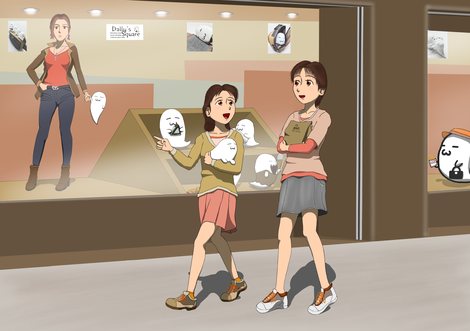仲良し姉妹お出掛けイラスト