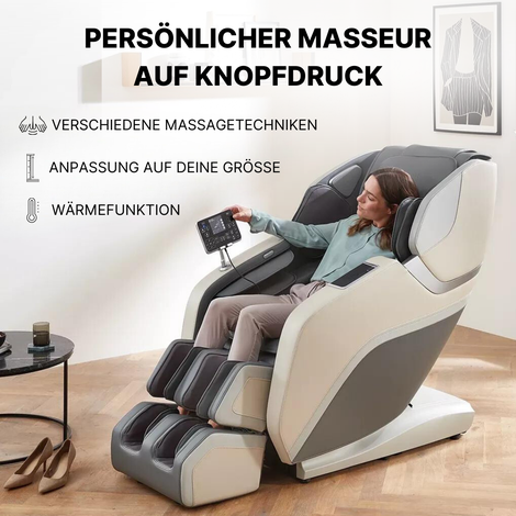 Neben der Körpergrößenerkennung und der Scan-Funktion bietet der Prestige III eine Fülle weiterer Funktionen, die ihn zu einem Allrounder in Sachen Entspannung machen