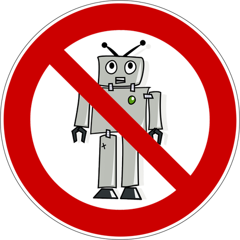 durchgestrichener Roboter