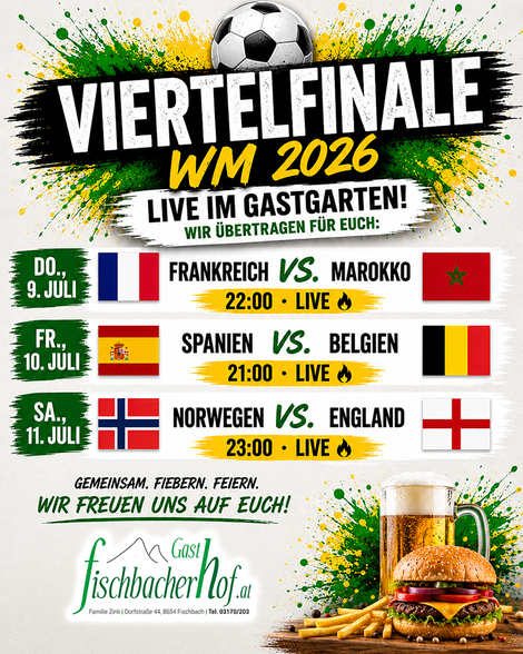 Spielplan Fußball WM- Vierelfinale