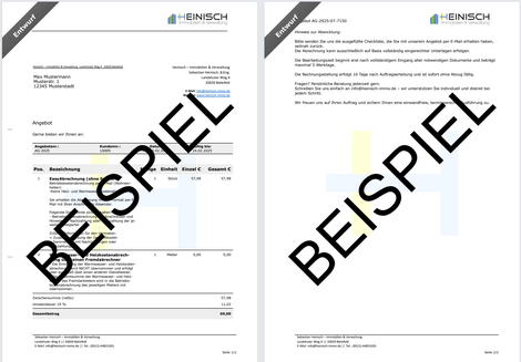 Was kostet die Erstellung einer Nebenkostabrechnung? Angebotsbeispiel