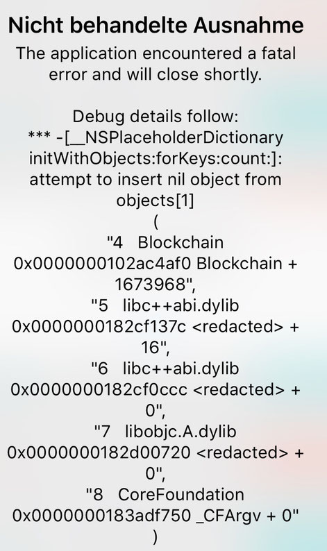 RAM Reservierungsfehler hat zu einer unexpected Threadfolge geführt