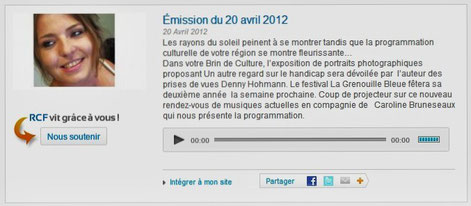 Emission du 20/04/12 - Radio RCF Jerico - Un Brin de Culture