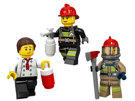 Die Besonderheit im Lego 60214 sind drei Feuerwehrmänner, die keine Furcht kennen.