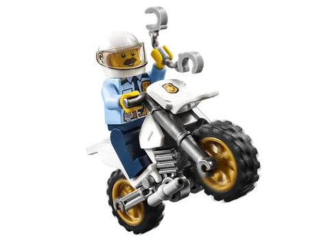 Die Besonderheit im Lego Paket 60137, ist ein cooles Polizeiverfolgungsmotorrad.