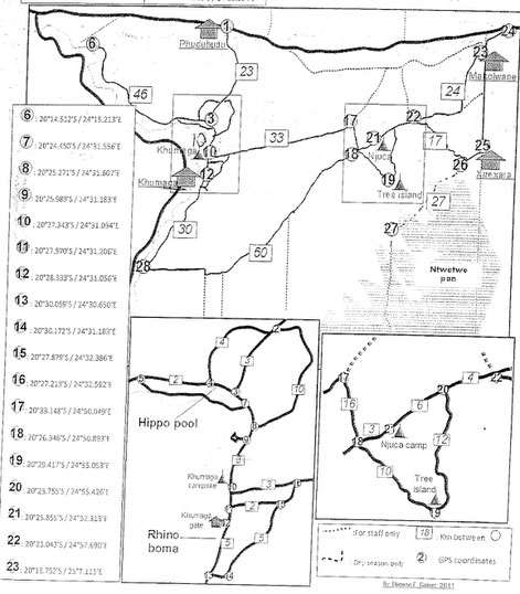 map Makgadikgadi Nationalpark  Botswana