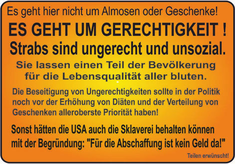 Strabs ist ungerecht und unsozial, deshalb gehört sie abgeschafft!