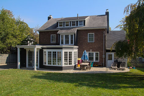 Exterior view of breakfast nook addition. 