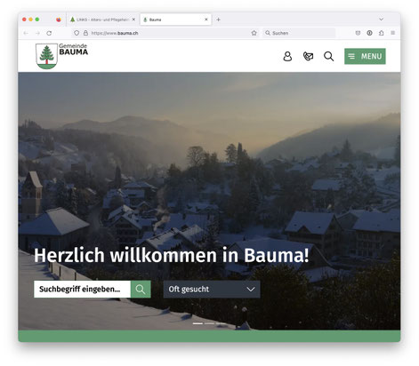 Webseite Gemeinde Bauma