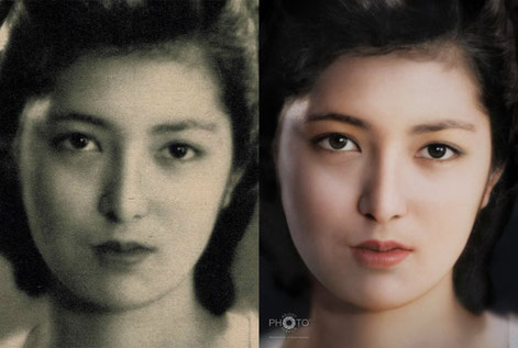 修復・色再現 作業前→作業後比較　諏訪根自子