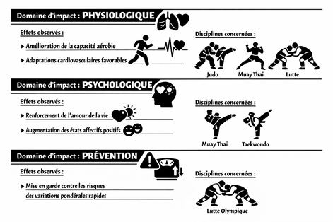 Synthèse des impacts des sports de combat sur la santé physique et mentale selon les disciplines