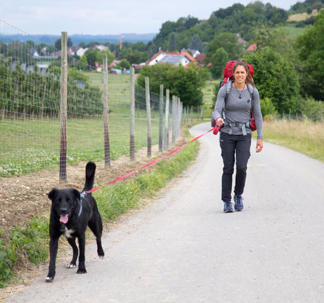 Viviane and the family dog Lenny