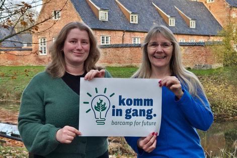 Anja Kujawski (projekt GrønBusiness) og Katja Rosenburg (projekt KliWi NF) fra WFG NF glæder sig til at se mange deltagere til Barcamp. 