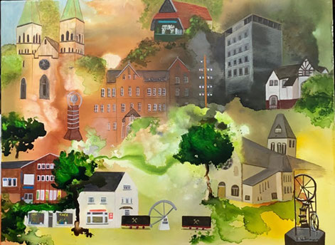 Die Neumühler Künstlerin Sabine Watermann hat ein Bild gemalt, das am 1. Mai zugunsten des Projekts „LebensWert“ versteigert werden soll.