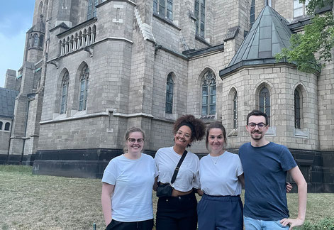 v.l.: Jessica Paeßens, Florence Mankenda (BDKJ Duisburg), Ines Entgelmeier und Robert Schäfer  l  Foto: Henning Gerlach, BDKJ Duisburg