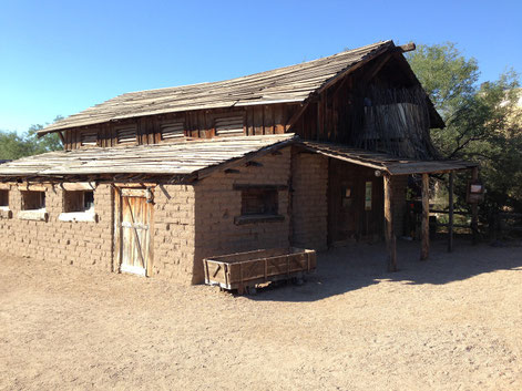 John Wayne used this shack in two of his movies: "Rio Bravo" and "Rio Lobo". It still exists today in Old Tucson.