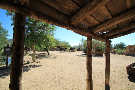 The bad guys in "Rio Lobo" shot it out with John Wayne from this shack, still standing today in Old Tucson. 