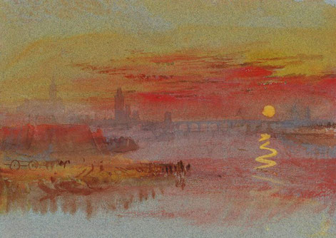 Coucher de soleil écarlate - 1840, Peinture de Joseph Mallord William Turner