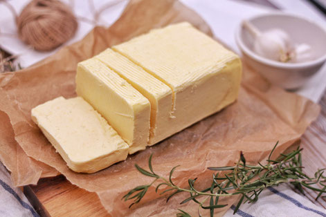 Geschnittene Butter.