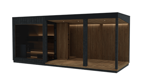 Sauna mit Terrassenmodulen