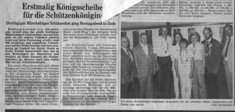 Erstmalig Königsscheibe für die Schützenkönigin