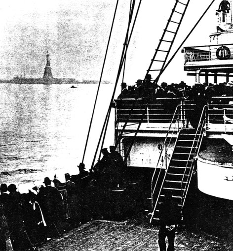 Immigrants arriving at New York