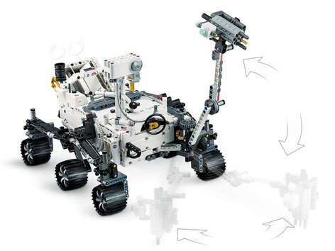 Das Lego Paket 42158 ist ein Rover mit 360-Grad-Lenkung, beweglichen Armen und voll gelenkigen Radaufhängungen enthalten.