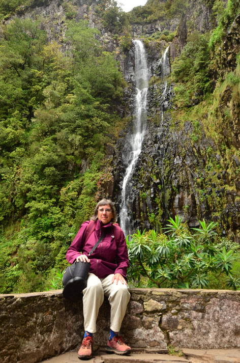 Devant la cascade de Risco, à Madère Juin 2025