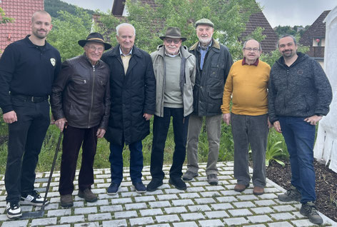 v.l.n.r: Jonathan Eisert (1. Vorsitzender), Hans Heininger, Wolfgang Heininger, Willi Brückner, Werner Wiegratz, Harald Heilmann, Alexander Geis (2.Vorsitzender)