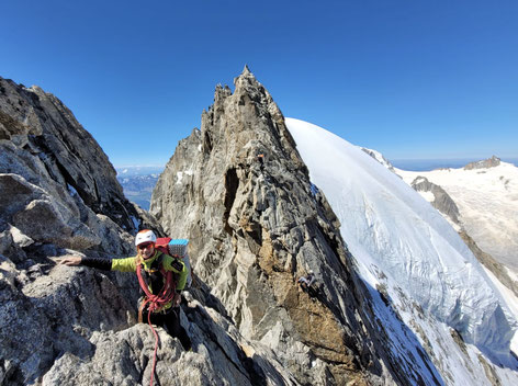 Torinohütte, Refugio Torino, Rochefortgrat, Entrèves, Aiguille du Rochefort, Dome du Rochefort, Pointe Young, Pointe Marguerite, Pointe Hélène, Pointe Croz, Pointe Walker, Pointe Whymper, Grandes Jorasses, Überschreitung, Bivacco Ettore Canzio, Rif