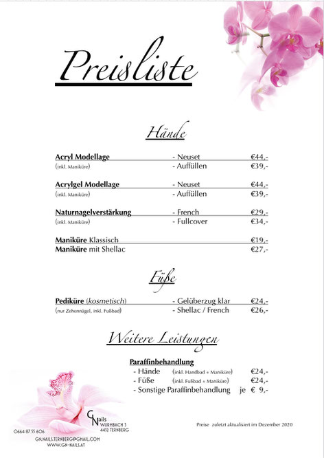 Preisliste